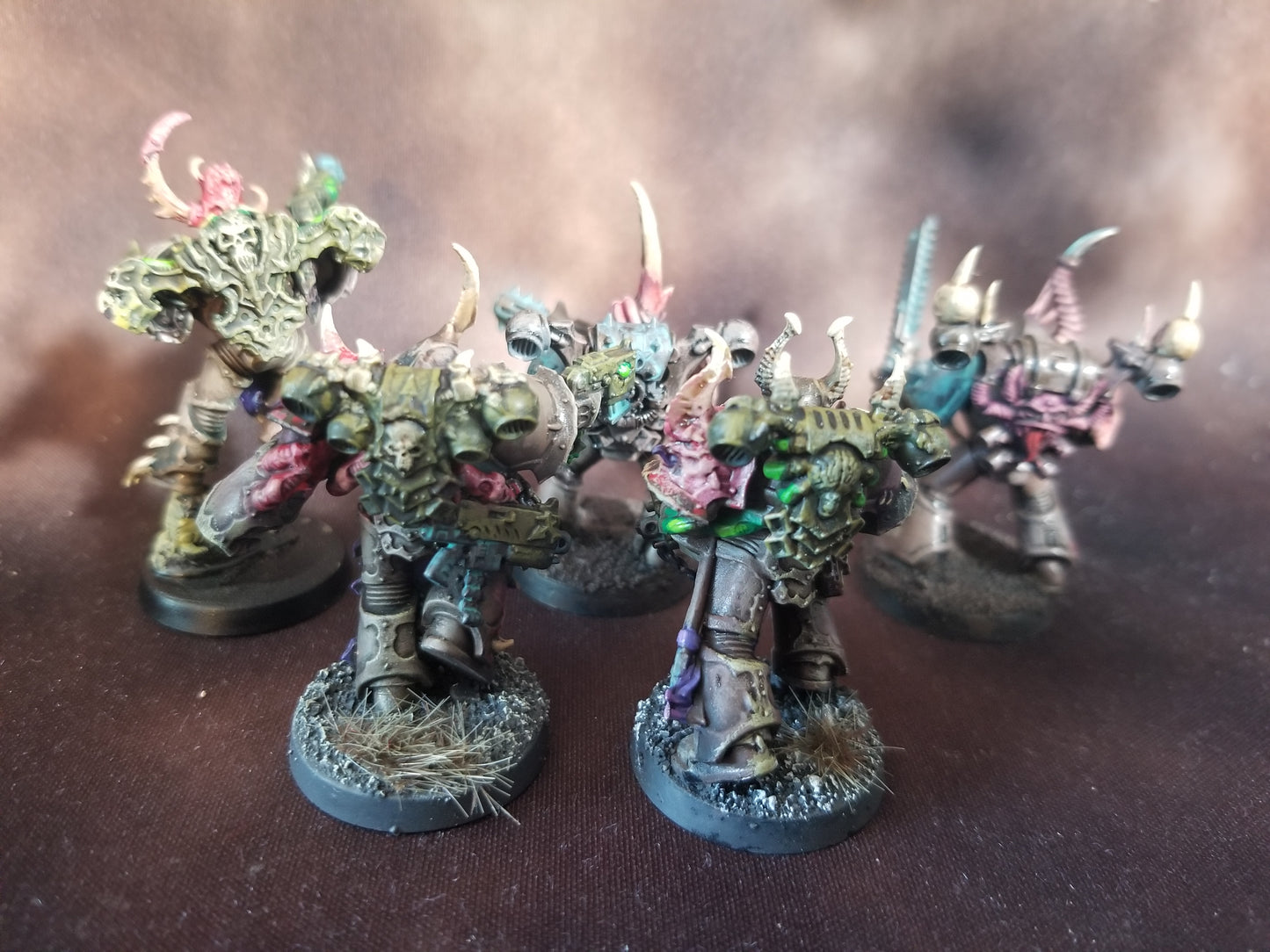 Warhammer 40k Chaos Space Marines Dark Vengeance Conversion Plague Marines Painted