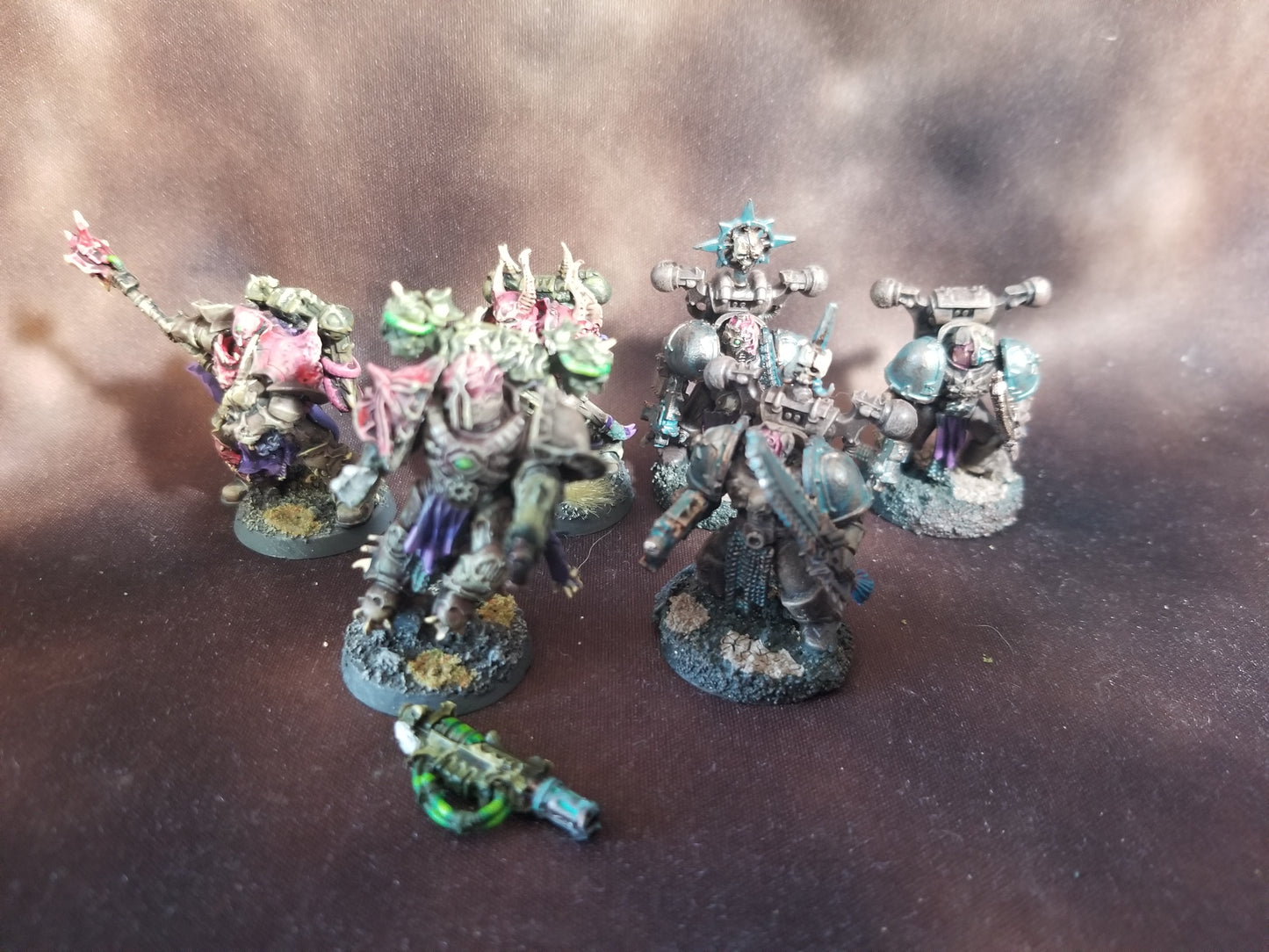 Warhammer 40k Chaos Space Marines Dark Vengeance Conversion Plague Marines Painted